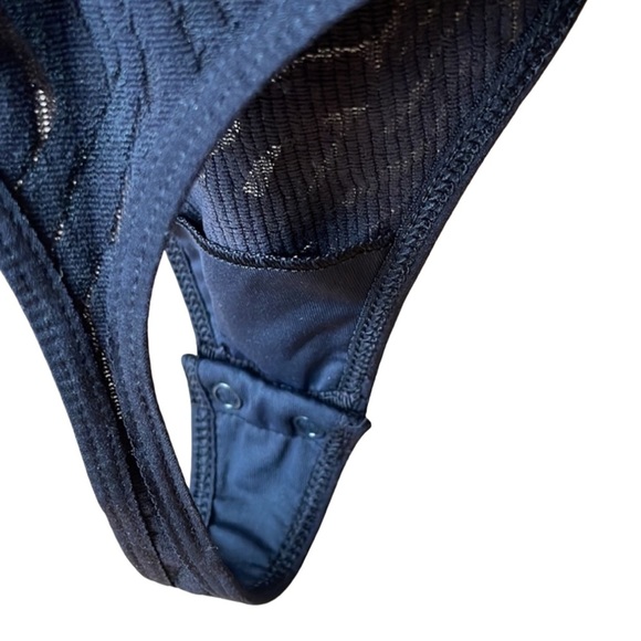 Babaton Black Shapelace Textured Long Sleeve Bodysuit Women’s Size M - Picture 9 of 11